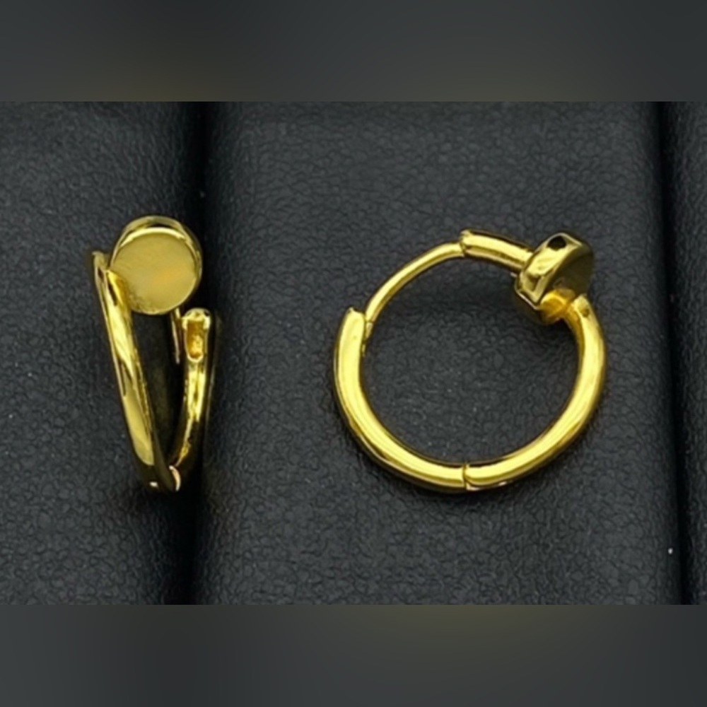 Nail shaped huggies earrings